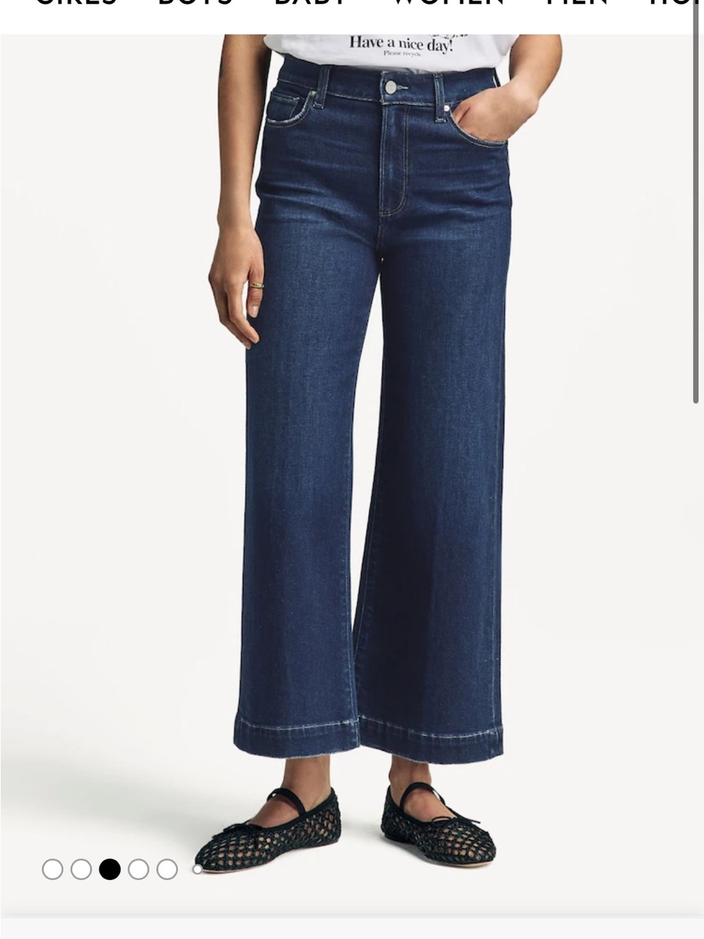 Paige Anessa Wide Leg Dark Wash Denim Jeans